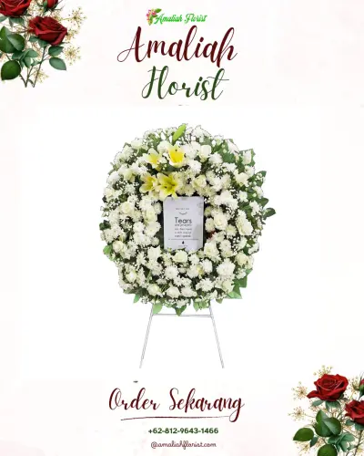 Krans Bunga Duka Cita di Babakan Pasar