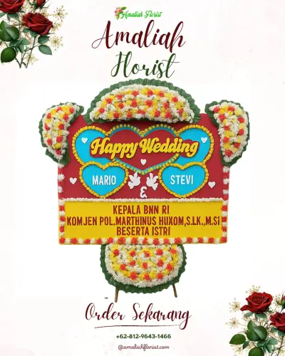 Karangan Papan Bunga Pernikahan di Babakan Pasar